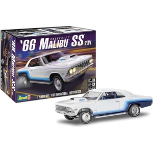 image:imageRevell 854520 1966 Chevy Malibu SS 2N1 Model Car Kit 124 Scale 92Piece Skill Level 4 Plastic Model Building Kit